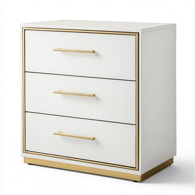 A Modern White Dresser With Three Drawers And Gold Accents For Storage ... with Discovering the Charm of the Lexi Accent Dresser in Cream and Gold