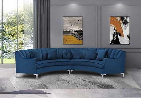 Acanva Luxury Modern Style Living Room Upholstery Curved Sofa With ... intended for
