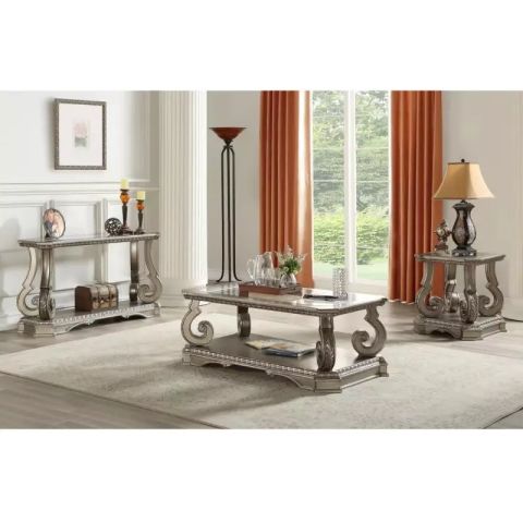 Acme Northville Antique Champagne And Clear Glass Coffee Table - Vigshome with Unveiling the Charm of the ACME Northville Dresser in Antique Champagne