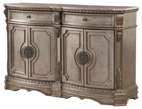 Acme Northville Server With Marble Top, Antique Champagne - Traditional ... with Unveiling the Charm of the ACME Northville Dresser in Antique Champagne