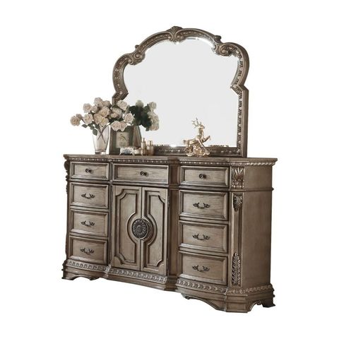 Acme Northville Wooden 9 Drawer Dresser In Antique Silver - Walmart.com with