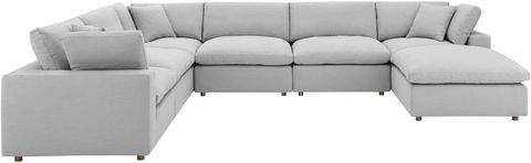 Amazon.com: Modway Commix 7-Piece Fabric Down Filled Sectional Sofa In ... intended for The Modway Commix Sectional in Gray A Comprehensive Guide to its Features