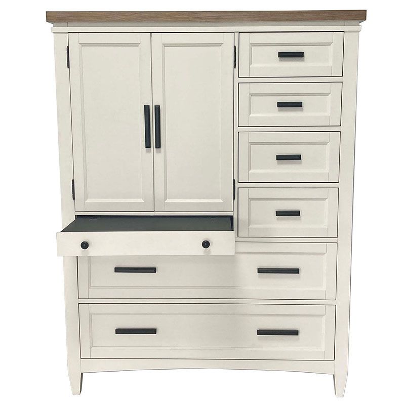 Americana Modern 2 Door Chest W/ 7 Drawers And Workstation By Parker ... regarding