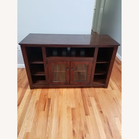 Ashley Furniture Dark Brown Wood Tv Stand - Aptdeco regarding