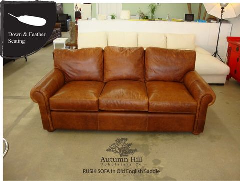 Autumn Hill Upholstery Co.: Rusik Sofa In Old English Saddle throughout The Old English Saddle Sofa SS387-03-087 Style and Comfort Explained