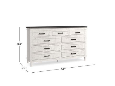 Bassett Furniture 2572-S228 Bella 9 Drawer Stone Top Dresser - Hickory ... pertaining to
