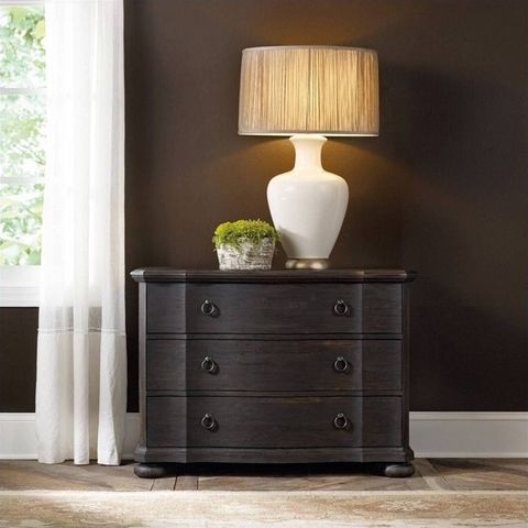 Beaumont Lane Double Handle 3-Drawer Bachelor's Chest In Dark Wood ... intended for