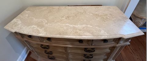 Bernhardt Solano Stone Top Dresser | Chairish with regard to