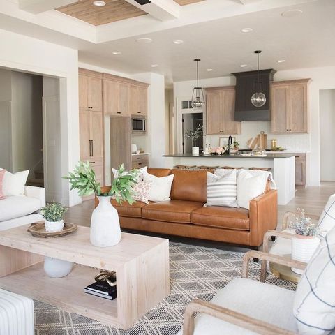 Best Brown Couch Ideas For Your Living Room - Farmhousehub inside Why the Poly and Bark Cadiz Sofa in Saddle Tan is a Timeless Choice for Your Living Room