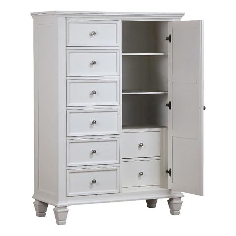 Bowery Hill Coastal 8 Drawer Wood Gentleman's Chest In Buttermilk White ... intended for