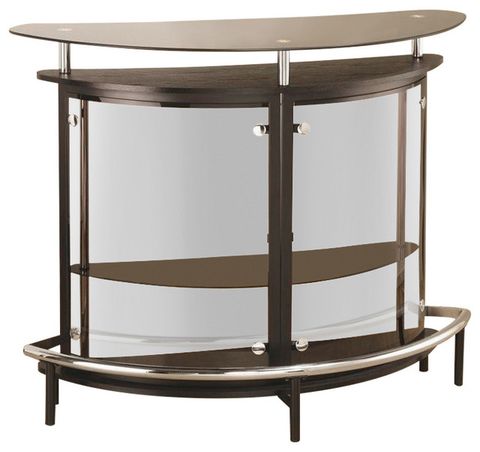 Bowery Hill Contemporary Metal Glass Home Bar In Black And Chrome ... with regard to The Enduring Appeal of the Bowery Hill Black Metal Entertainment Center