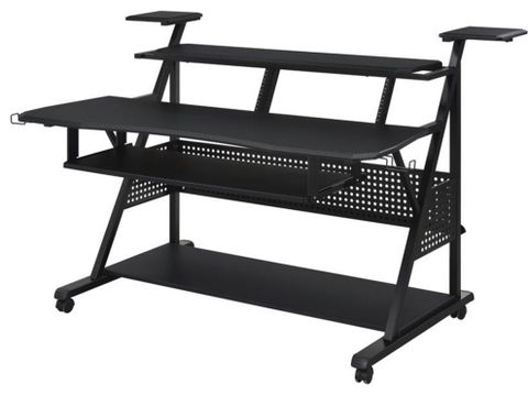 Bowery Hill Contemporary Metal Willow Music Desk In Black Finish ... within