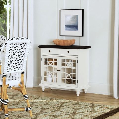 Bowery Hill Traditional Wooden 2 Door 2 Drawer Cabinet - White ... for Bringing Elegance Home Discovering the Bowery Hill Off White Chest