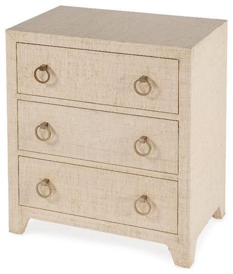 Bowery Hill Traditional Wooden Natural Raffia 3 Drawer Chest - Natural ... inside Bringing Elegance Home Discovering the Bowery Hill Off White Chest