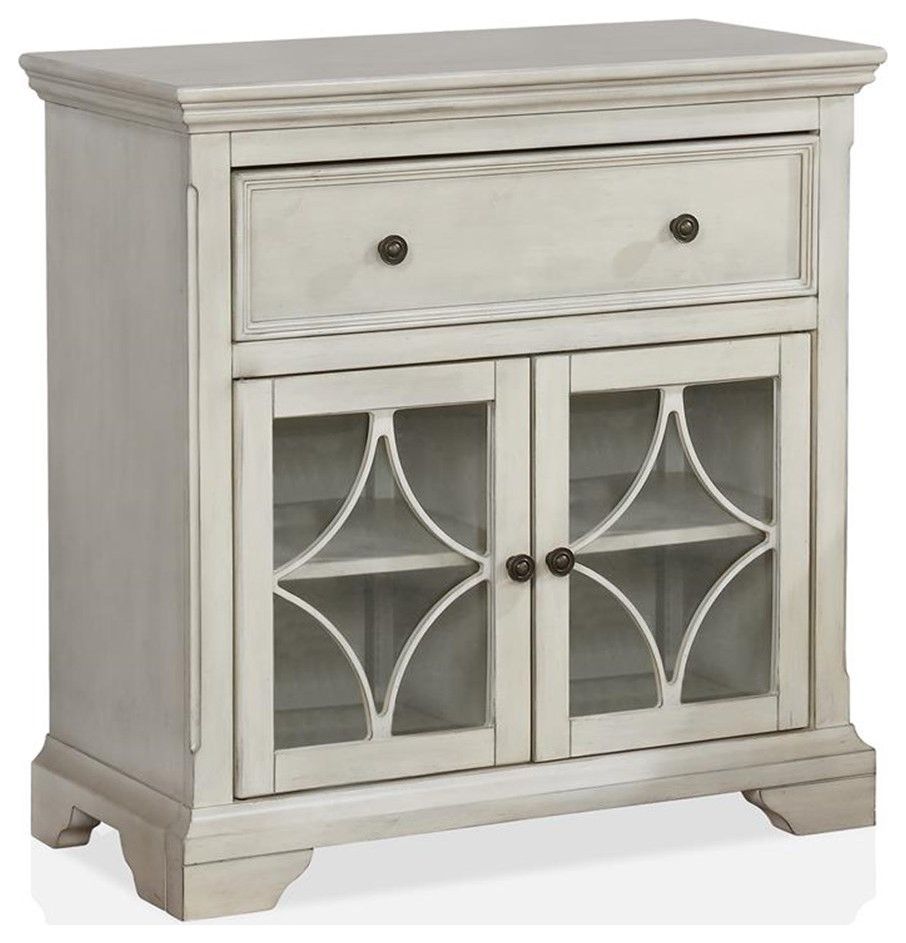 Bowery Hill Wood 1-Drawer Hallway Cabinet In Antique White Finish ... throughout Bringing Elegance Home Discovering the Bowery Hill Off White Chest