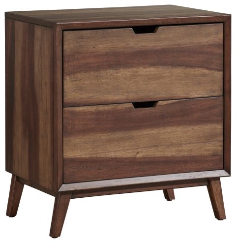 Bungalow 2 Drawer Nightstand, Caramel Brown - Midcentury - Nightstands ... throughout The Enduring Appeal of the Caramel Brown Bungalow Double Drawer Dresser for Your Home