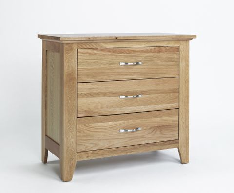 Carefully Crafted Solid Sherwood Oak Chest 3 Drawer - 3 Drawers ... with regard to