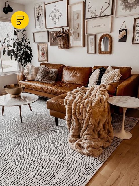 Cognac Tan Leather Sofas Ideas For A Mid-Century Modern Living Room ... with regard to Why the Poly and Bark Cadiz Sofa in Saddle Tan is a Timeless Choice for Your Living Room