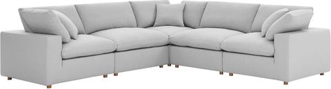 Commix Down Filled Overstuffed 5 Piece 5-Piece Sectional Sofa In Light ... intended for