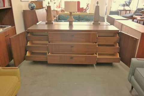 Concept 20Th Century — Amazing Nine Drawer Dresser Cool Geometric Trim... within