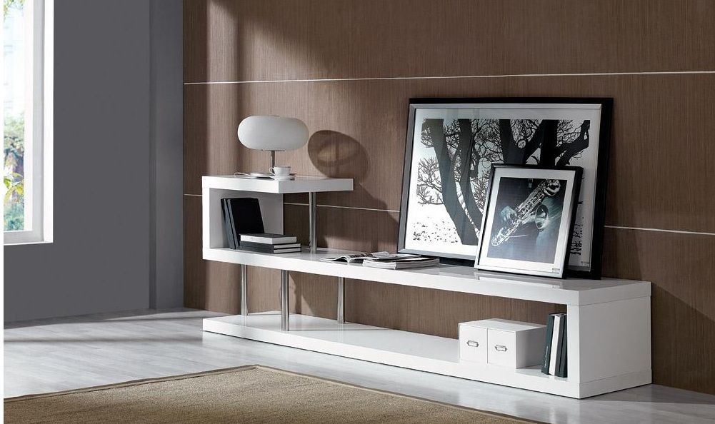 Contemporary White Lacquer Tv Stand Dayton Ohio Vwin5 throughout Achieving a Clean, Modern Look with a White Dandridge TV Stand