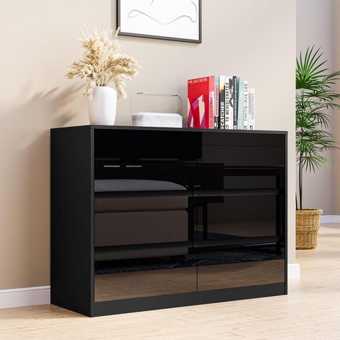 Cozy Castle High Gloss 6 Drawer Double Dresser, Modern Wooden Dressers ... within Mastering Modern Design The France High Gloss 6-Drawer Experience
