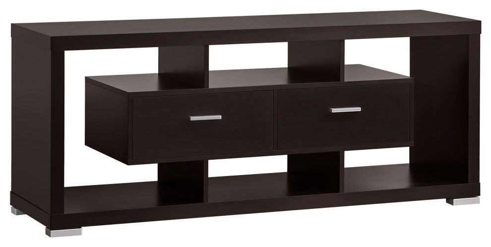 Darien 2-Drawer Rectangular Tv Console Cappuccino - Contemporary ... pertaining to Maximizing Your Space How to Style Your Darien 2-Drawer TV Stand