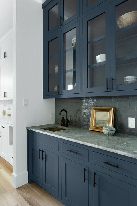 Dark Blue Kitchen Cabinets, Dark Blue Kitchens, Navy Cabinets, Wooden ... for