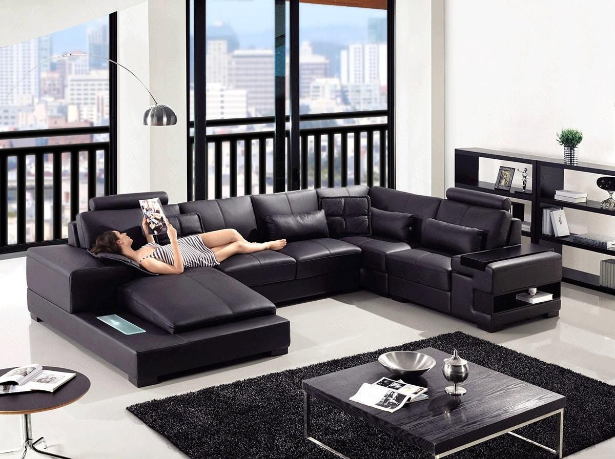Divani Casa 4086 Modern Leather Sectional Sofa | Baci Living Room with regard to How the Divani Casa Koeing Coral Sofa Can Transform Your Home Decor