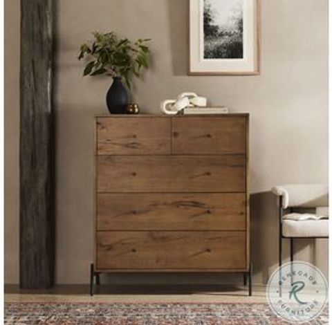 Eaton Amber Oak Resin 5 Drawer Chest From Four Hands | Coleman Furniture throughout The Enduring Appeal of the Eaton Hall Chest in Dark Sumatra Finish
