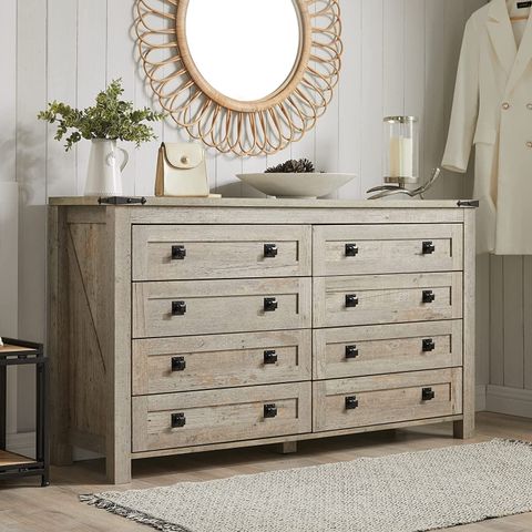 Farmhouse 7 Drawers Dresser For Bedroom Wood Rustic Dresser Tv Stand ... pertaining to Elevate Your Bedroom with a 7-Drawer Acacia and Walnut Dresser