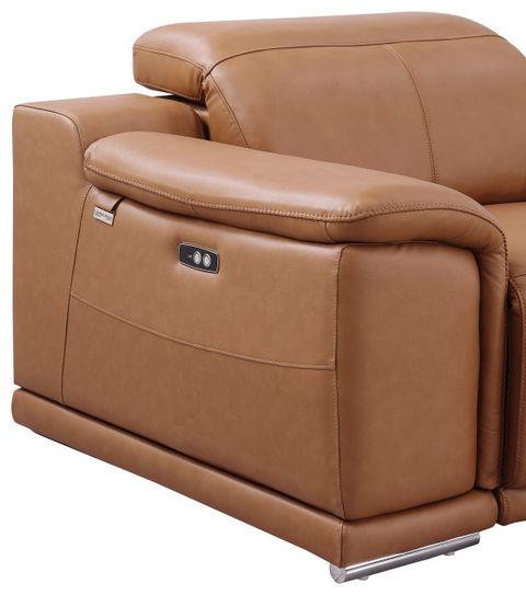 Federico Top Grain Italian Leather Power Reclining Sofa With Dual ... regarding