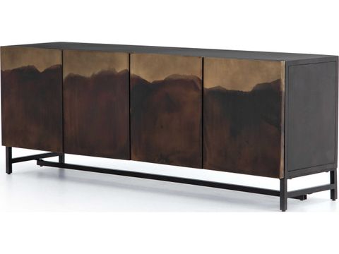 Four Hands Element Stormy 72" Distressed Ombre Aged Brown Media Console ... with regard to Your Guide to the Payne 60" TV Stand Media Console Distressed Brown