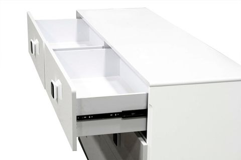 France Modern High Gloss 6-Drawer Dresser, White - Contemporary ... with regard to