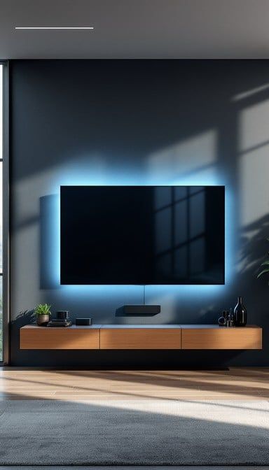 Free Floating Tv Display Image | Download At Stockcake pertaining to Understanding the Design Principles Behind Iconic Architectural TV Stands