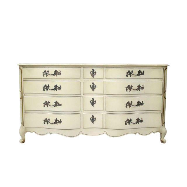 French Provincial Cream &amp;Amp; Gold Dresser | Chairish regarding Discovering the Charm of the Lexi Accent Dresser in Cream and Gold