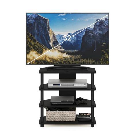 Furinno Turn-N-Tube 24 In. Black Particle Board Tv Stand Fits Tvs Up To ... inside How the Furinno Turn-N-Tube Stand Enhances Media Rooms
