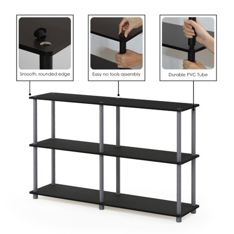Furinno Turn-N-Tube 3-Tier Double Size Storage Display Rack – Furinno for How the Furinno Turn-N-Tube Stand Enhances Media Rooms