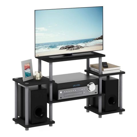 Furinno Turn-N-Tube 42 In. Black And Grey Composite Entertainment ... within