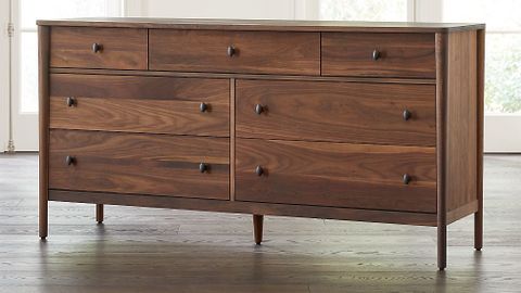 Gia Walnut 7-Drawer Dresser + Reviews | Crate And Barrel throughout