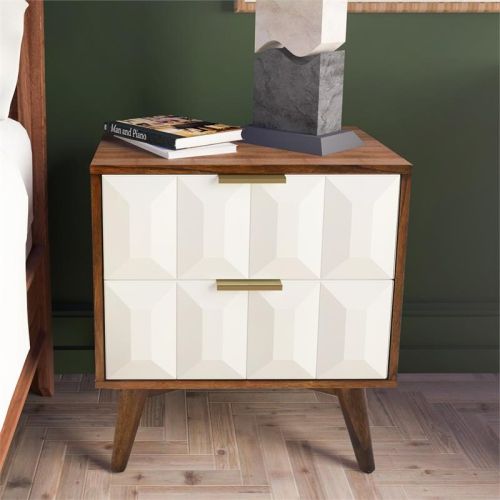 Ginny Burnished Walnut Solid Acacia Nightstand | Best Buy Canada in