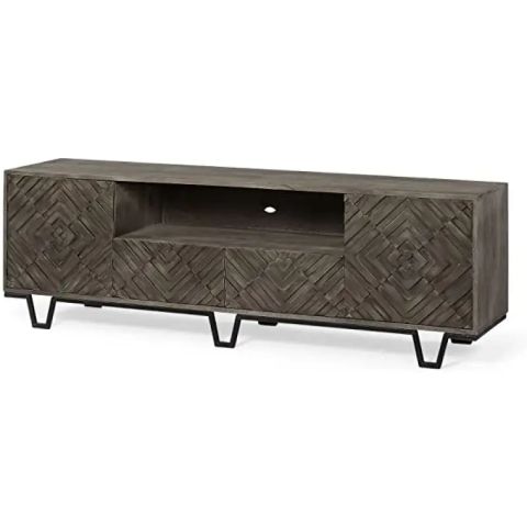 Global Furniture Outlet Medium Brown Wood Tv Stand Media Console With 4 ... with regard to