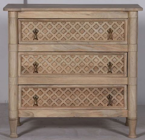 Hand Carved Solid Wood Bachelors Chest Of Three Drawers Rustic Bedroom ... in Beaumont Bachelors Chests A Style Guide for Every Room