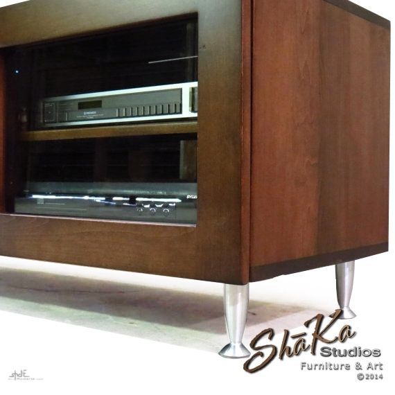 Hand Crafted Montrose Media Console | Mid-Century Modern Inspired Media ... regarding