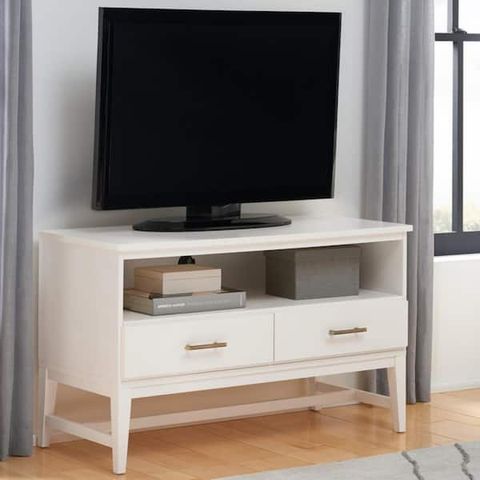Home Decorators Collection Bellamy Ivory Wood 2 Drawer Tv Stand With ... with regard to