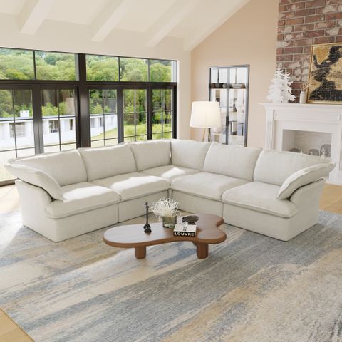 L-Shape Sectional Sofa Modern Upholstered Modular Sofa - Bed Bath ... throughout