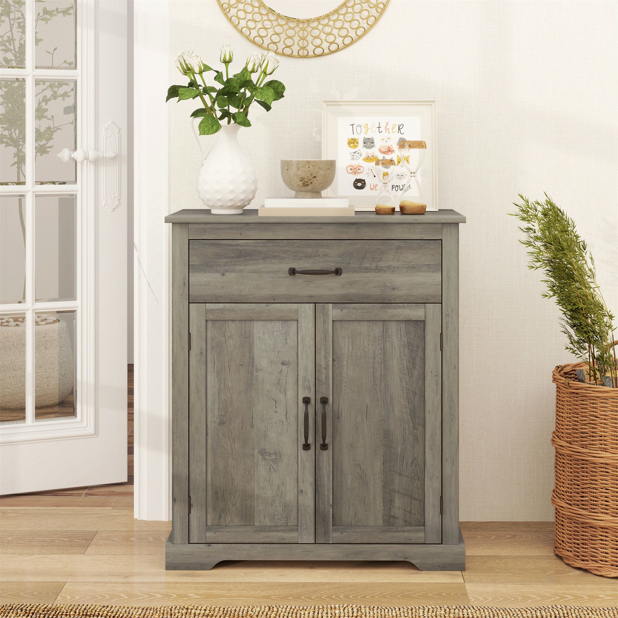 Lark Manor™ Versatile Farmhouse Sideboard Cabinet With Multiple Storage ... with regard to