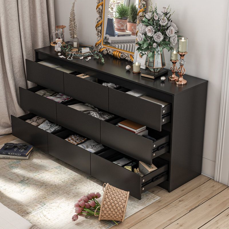 Latitude Run® Nine Drawers Dresser For Your Bedroom &amp;Amp; Reviews | Wayfair for The Art of Decluttering Embracing the Archivist 9-Drawer Dresser