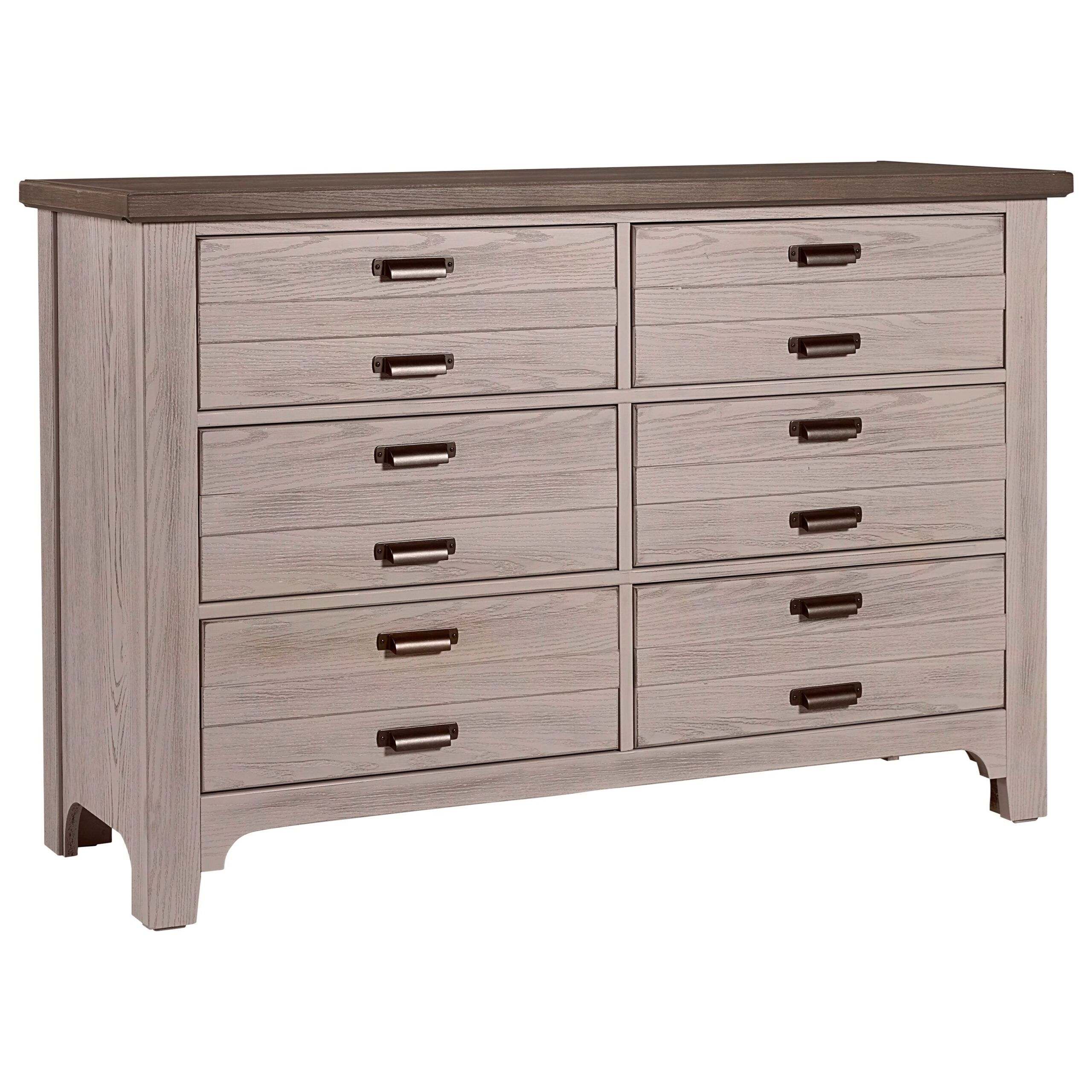 Laurel Mercantile Co. Bungalow Transitional 6 Drawer Double Dresser ... with regard to The Enduring Appeal of the Caramel Brown Bungalow Double Drawer Dresser for Your Home