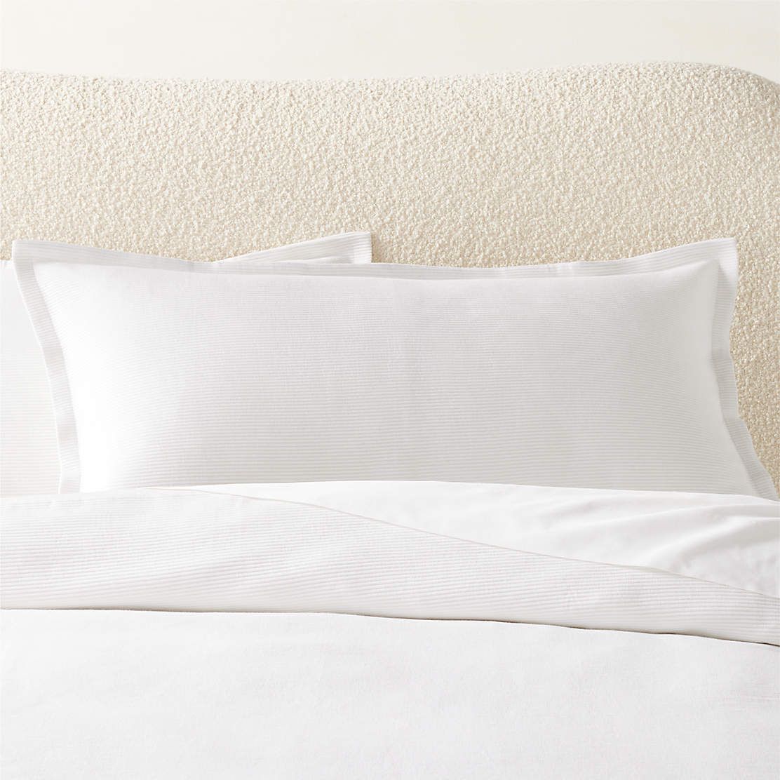 Maisa Organic Cotton Slub White King Pillow Shams Set Of 2 + Reviews | Cb2 for